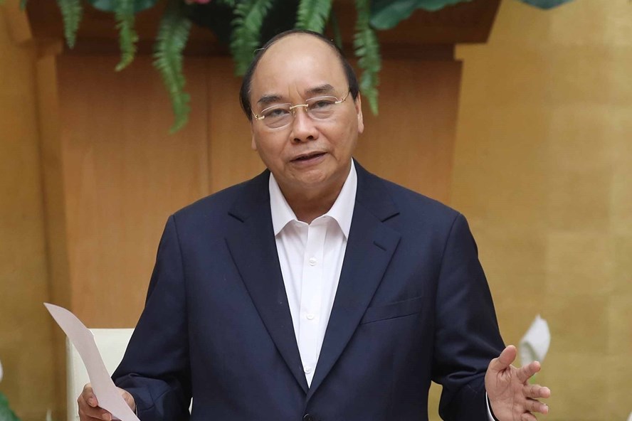 Thủ tướng Chính phủ Nguyễn Xuân Phúc phát biểu tại buổi làm việc. Ảnh VGP