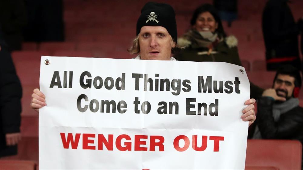 Phong trào “Wenger Out” vẫn chưa có dấu hiệu lắng xuống. Ảnh: ESPN.