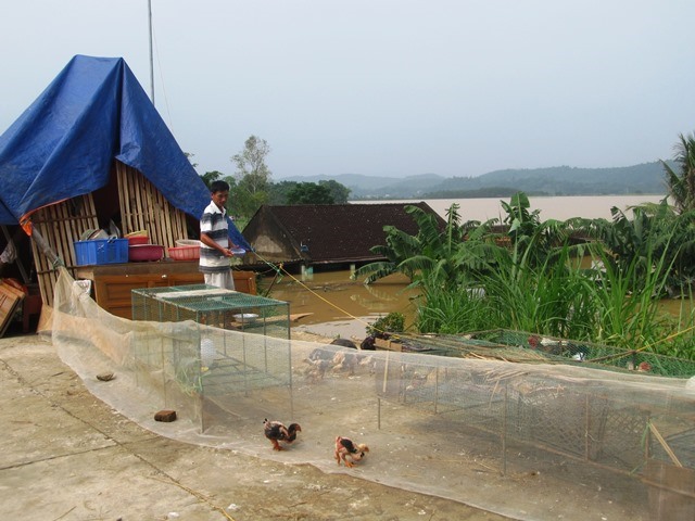 Mọi sinh hoạt của hàng nghìn người dân Thạch Thành vẫn đang trong cảnh “màn trời, chiếu đất“. (Ảnh: HT)