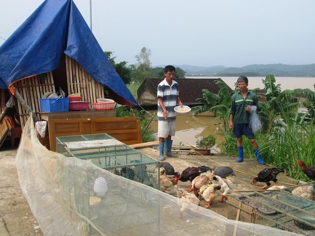 Mọi sinh hoạt của hàng nghìn người dân Thạch Thành vẫn đang trong cảnh “màn trời, chiếu đất“. (Ảnh: HT)