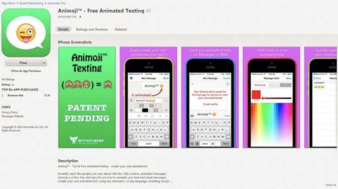 Ứng dụng tin nhắn Animoji của Enrique Bonansea trên App Store