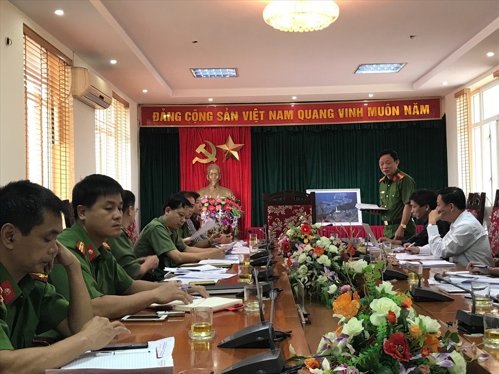 Đồng chí Lê Văn Chương - Phó Cục trưởng Cục Tham mưu Cảnh sát phát biểu tại hội nghị. Ảnh: Hải Ninh