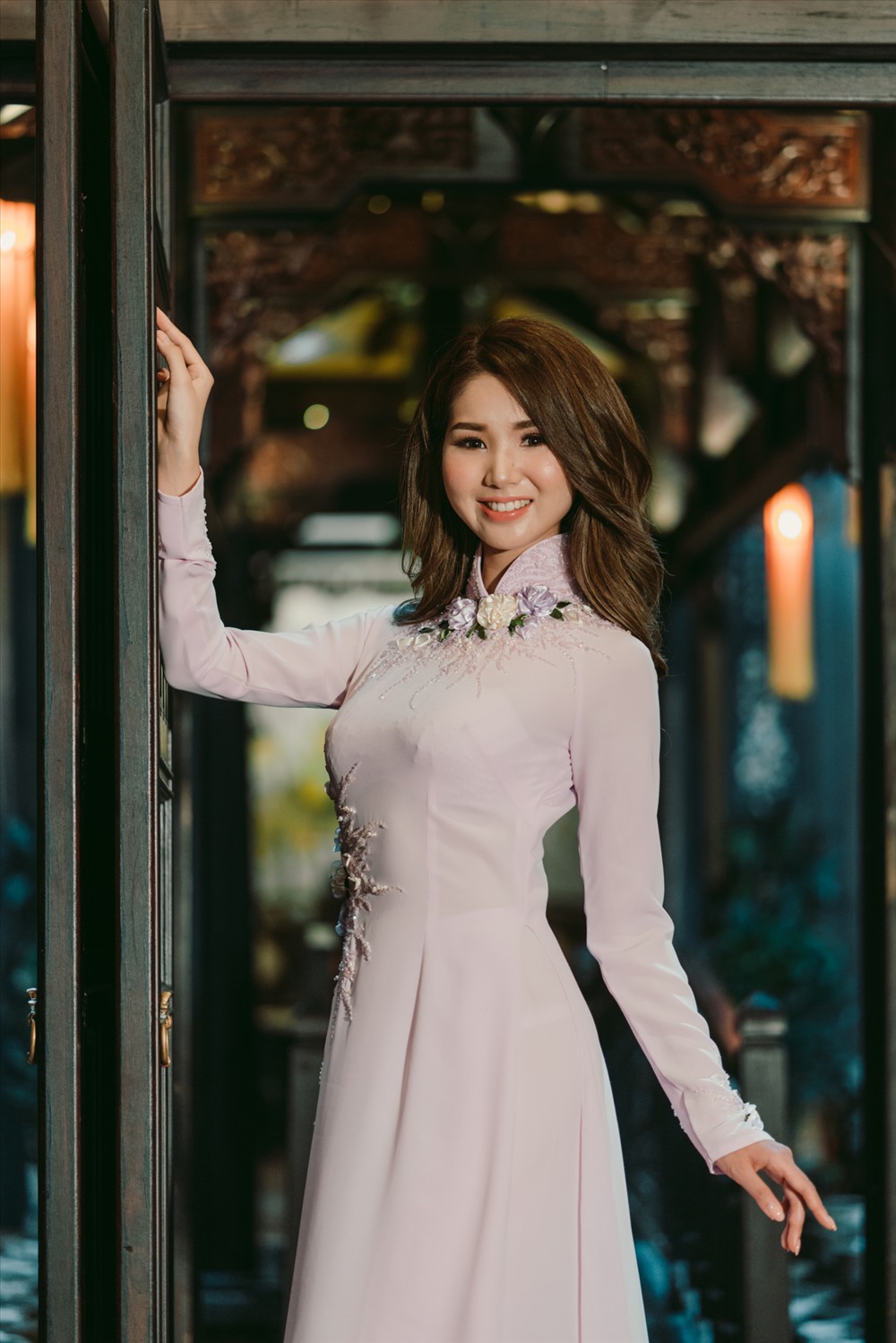 Hoa hậu Hòa bình Nhật Bản hy vọng sẽ nhận được nhiều tình cảm từ khán giả Việt Nam để có thể nỗ lực hết mình tại các vòng thi sắp tới. Ảnh: Nguyễn Hồ Tân