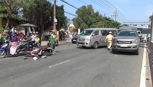 Hiện trường vụ tai nạn.
