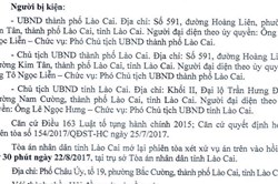 Ngày mai, xét xử vụ người dân kiện Chủ tịch tỉnh Lào Cai