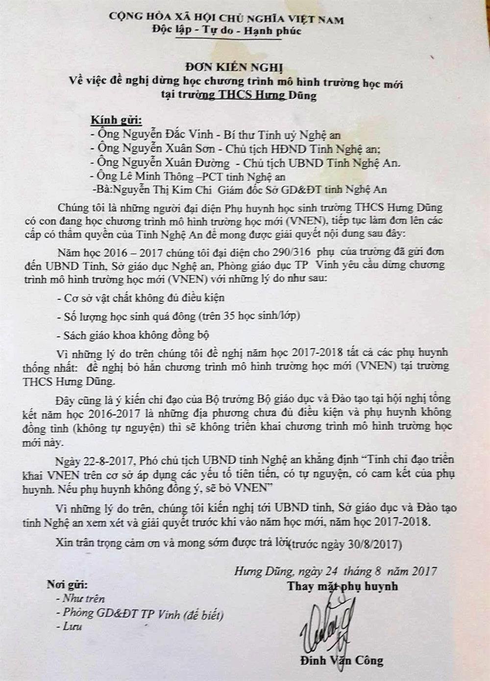 Nghệ An, Hưng Dũng, kiến nghị