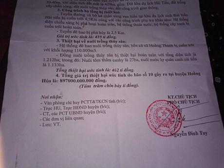 Lần 1, ngày 16.9: Thiệth hại 897 tỉ đồng.