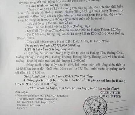 Lần 2, ngày 18.9: Thiệt hại 937.136.200.000 đồng.