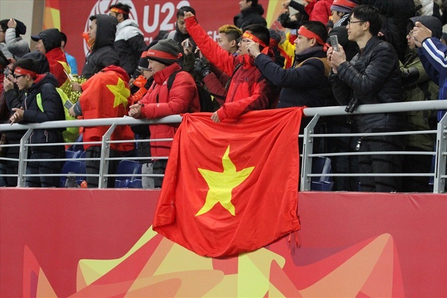 Cổ động viên của đội tuyển U.23 Việt Nam. Ảnh: LT
