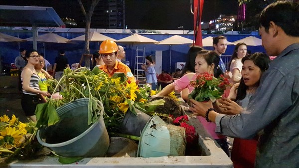 Tiếc hoa xuân bị cho vào thùng rác, người dân Sài Gòn tiếc rẻ xin về trồng