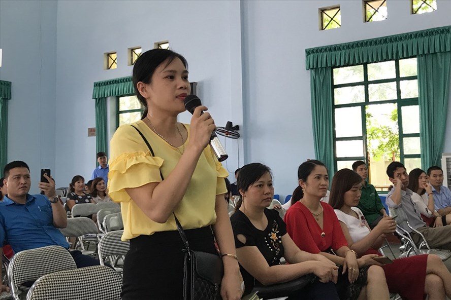 Cô Trần Thị Thuỷ - Trường Tiểu học Cải Đan (TP. Sông Công, Thái Nguyên) - phản ánh băn khoăn của 11 GV tiếng Anh tiểu học không được vào biên chế.