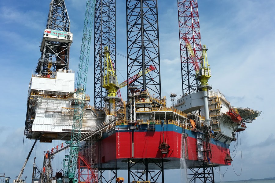 GiÃ n khoan tá»± nÃ¢ng Tam Äáº£o 05. áº¢nh:PV