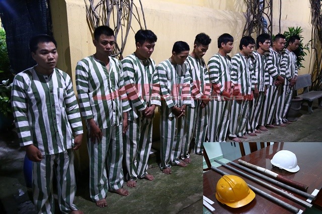 VÅ© Ngá»c CÆ°á»ng cÃ¹ng 9 Äá»i tÆ°á»£ng dÃ¹ng hung khÃ­ táº¥n cÃ´ng nhÃ³m cÃ´ng nhÃ¢n ÄÃ£ bá» CÃ´ng an báº¯t giá»¯. áº¢nh CA cung cáº¥p
