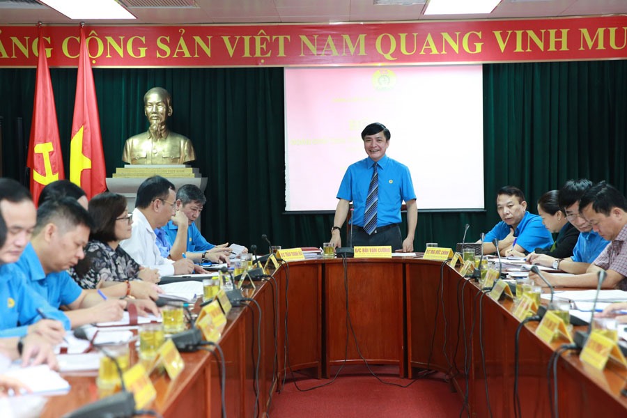 Hội nghị Đoàn Chủ tịch Tổng LĐLĐVN lần thứ 31 ngày 23.8. Ảnh: HẢI NGUYỄN