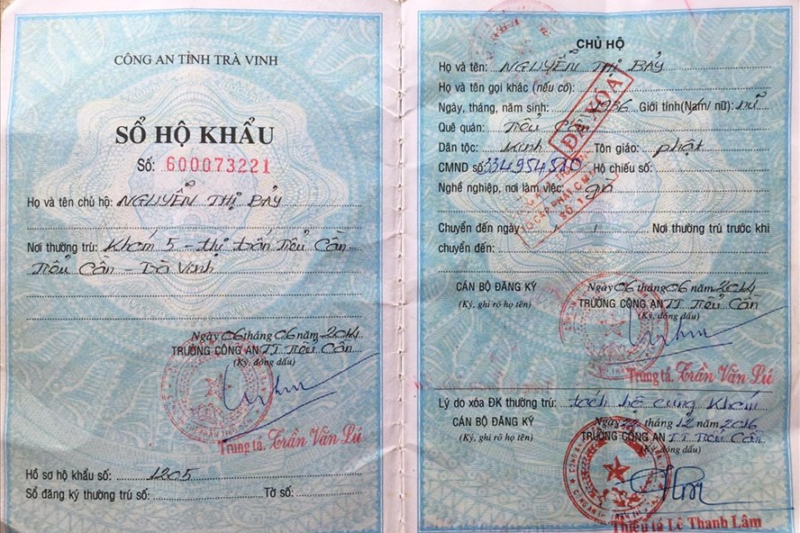 Bà Bảy bị xóa tên ra khỏi sổ hộ khẩu. (Ảnh: P.V)