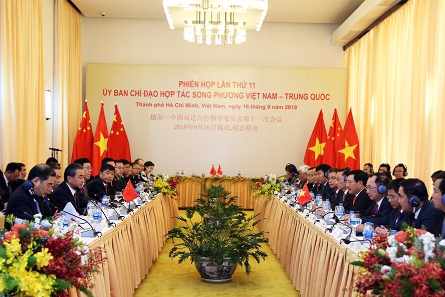 Toàn cảnh phiên họp lần thứ 11 Ủy ban chỉ đạo hợp tác song phương Việt Nam - Trung Quốc ngày 16.9. Ảnh: BNG