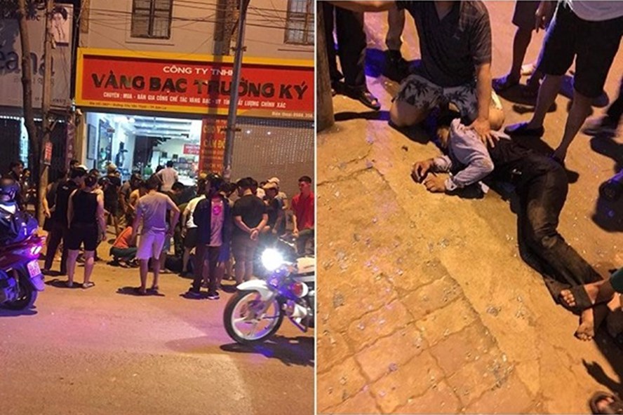 Hiện trường vụ cướp tiệm vàng tại TP. Sơn La diễn ra vào 21h tối 20.9 - Ảnh: FB.