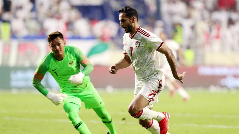 Tiền đạo Ali Mabkhout đã lập một hat-trick Ảnh: The National
