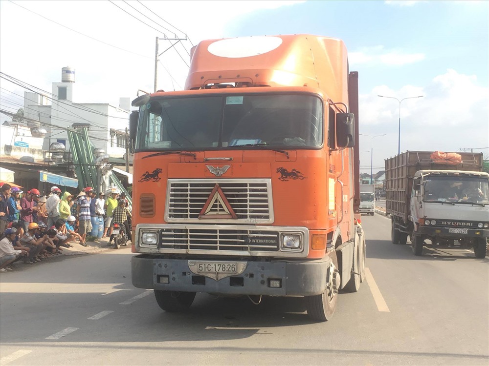 Xe container liên quan đến vụ tai nạn - Ảnh: ĐT