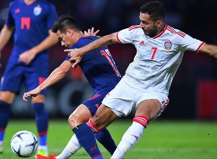 Ali Mabkhout đang là chân sút hay nhất lịch sử của đội tuyển UAE khi đã có 55 pha lập công cho đại diện Tây Á. Ảnh: FAT