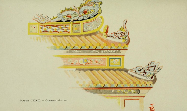 Các họa tiết trang trí mái.