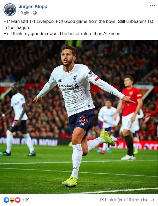 Fanpage không chính thức mang tên Klopp.