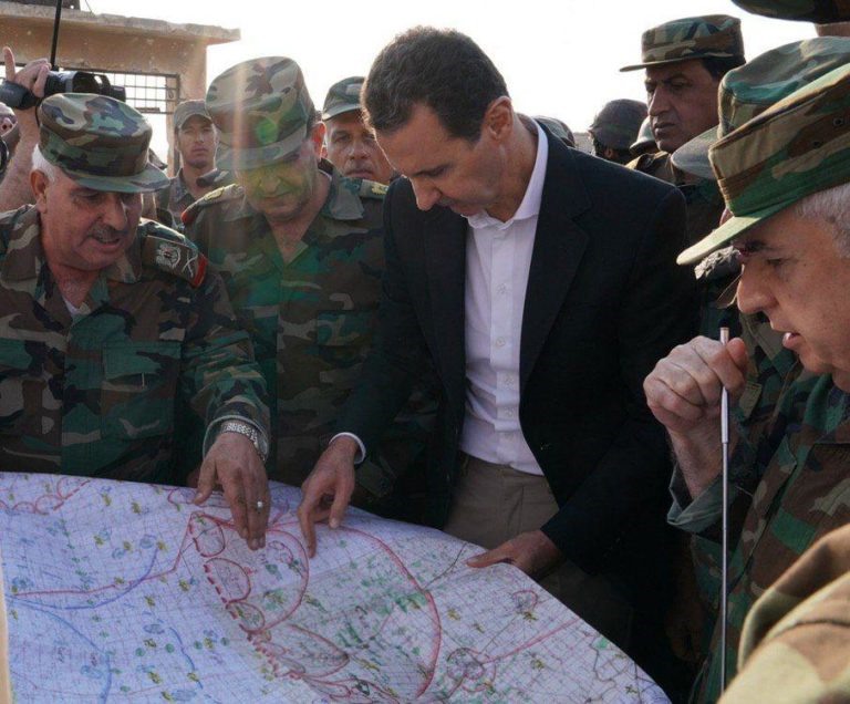 Một vài hình ảnh trong chuyến thị sát của ông Assad. Ảnh: South Front.