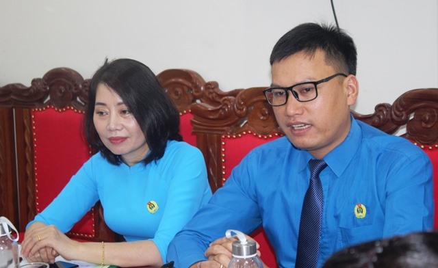 Chủ tịch CĐ các KKT tỉnh Hà Tĩnh Nguyễn Đức Thạch chia sẻ kinh nghiệm phát triển đoàn viên