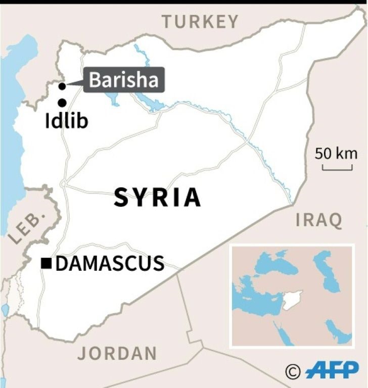 Vị trí làng Barisha nơi thủ lĩnh tối cao IS bị tiêu diệt. Ảnh: AFP.