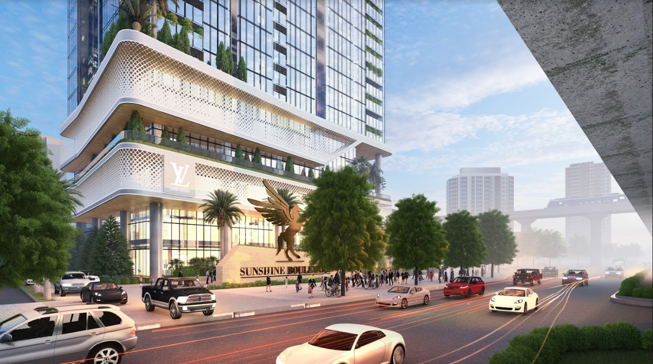 Vừa nằm trên 2 mặt của 2 trục đường chính của khu vực, lại ngay gần nhà ga và đường cao tốc, Sunshine Boulevard được coi là dự án có vị trí đẹp nhất ở quận Thanh Xuân.