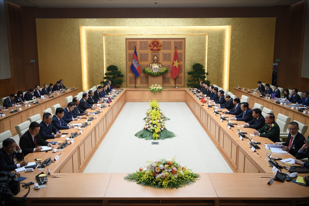 Quang cảnh trong cuộc hội đàm. Ảnh: Sơn Tùng.