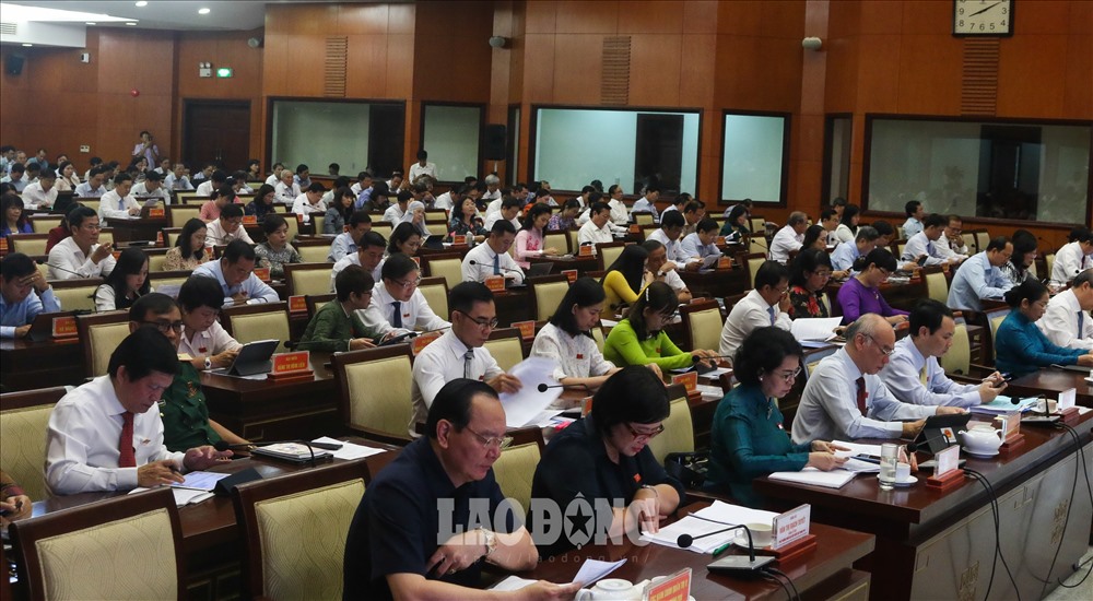 Các đại biểu tham dự Kỳ họp thứ 16 (kỳ họp bất thường) HĐND TP.Hồ Chí Minh khóa IX. Ảnh: Phan Anh