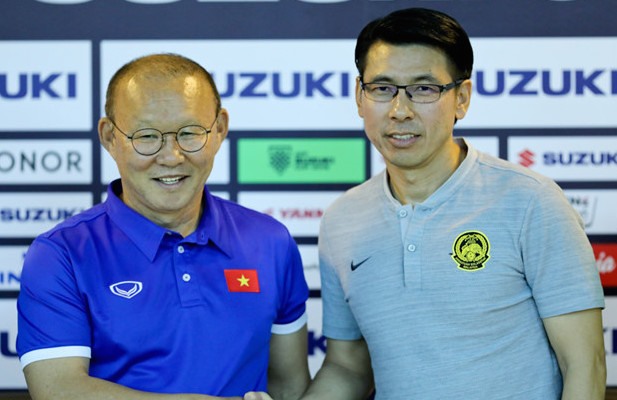 Ông Park Hang-seo và Tan Cheng Hoe đã có nhiều lần đối đầu với nhau. Ảnh: Thuỳ Minh