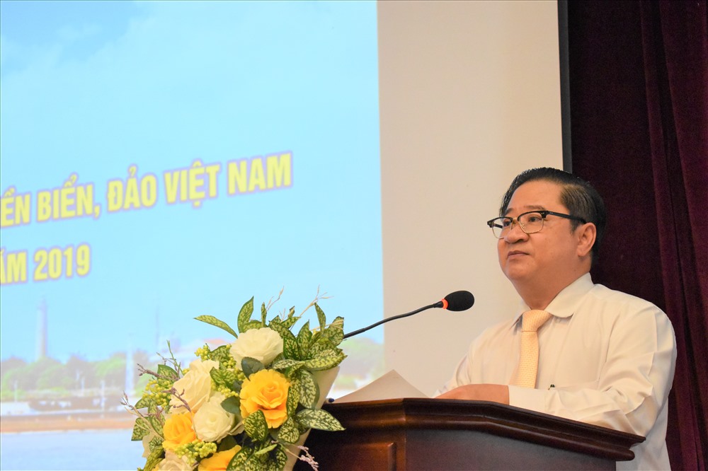Ông Trần Việt Trường - Trưởng Ban tuyên giáo thành ủy Cần Thơ - phát biểu khai mạc tại buổi hội thảo. Ảnh: Thành Nhân.