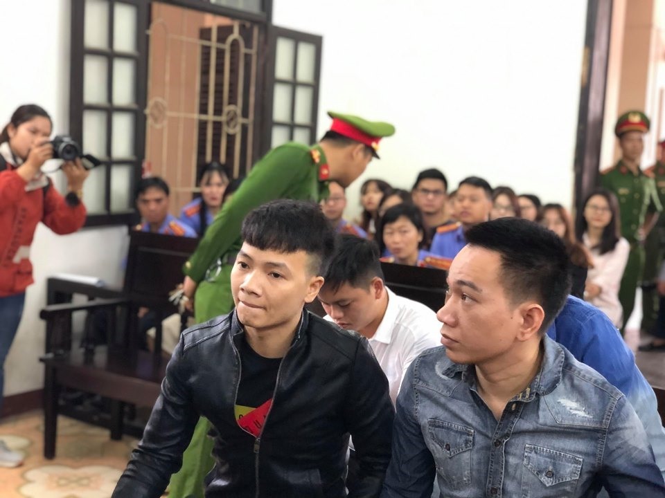Các bị cáo tại tòa. Ảnh: Ngô Cường