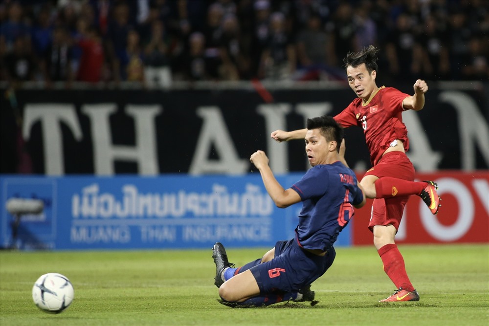 Trận lượt đi trên sân Thái Lan, Việt Nam chơi rất tốt và hòa 0-0. Ảnh: H.A