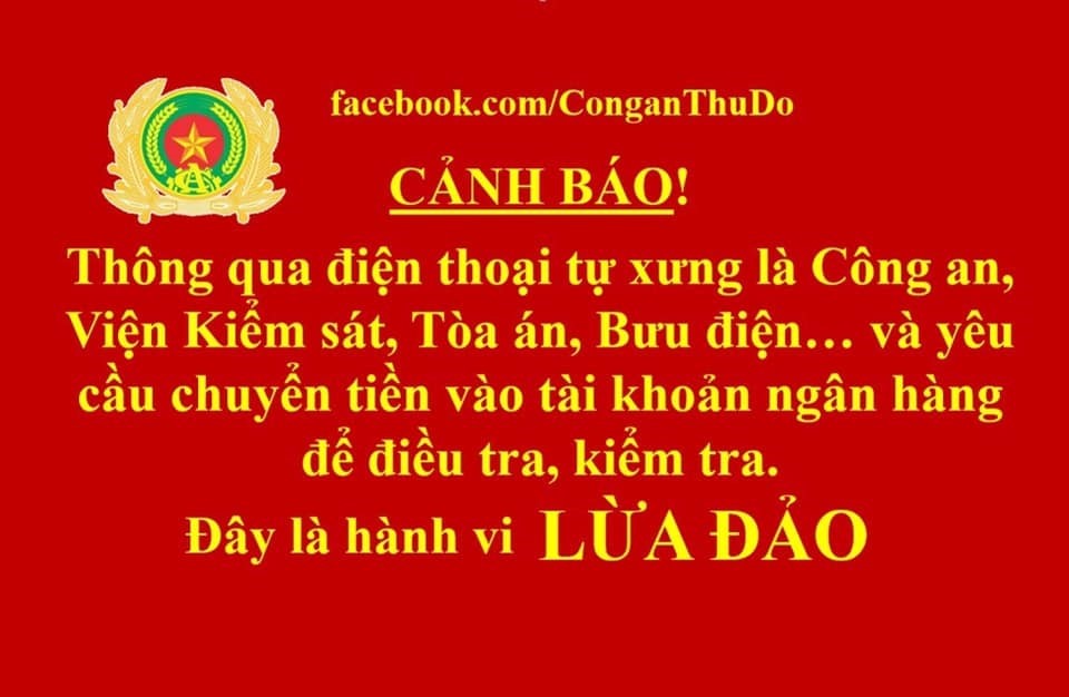 Cảnh báo của Công an Hà Nội.