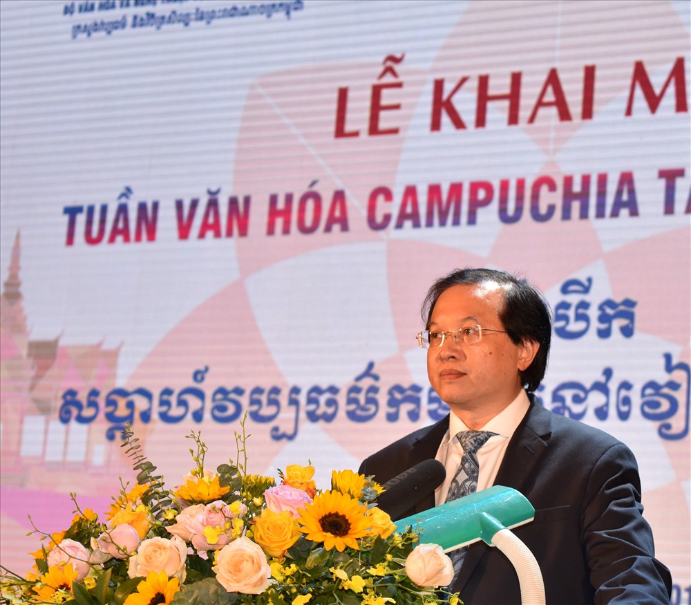 Ông Tạ Quang Đông -Thứ trưởng Bộ Văn hóa, Thể thao và Du lịch - mong tuần lễ văn hóa lần này sẽ đóng góp tích cực, đưa quan hệ hữu nghị giữa hai quốc gia lên tầm cao mới. Ảnh: Thành nhân