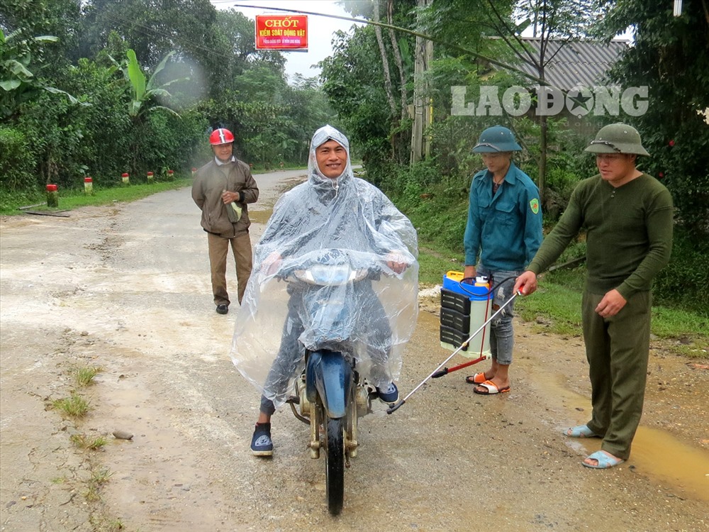 Địa phương tiến hành các biện pháp khẩn cấp phòng chống dịch lở mồm long móng. Ảnh: Minh Lý