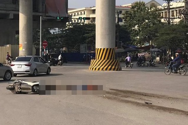 Hiện trường vụ tai nạn khiến 2 ông cháu tử vong. Ảnh: LĐO.