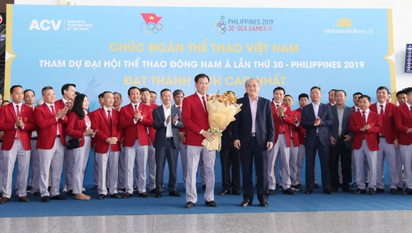 Đoàn TTVN chính thức xuất quân dự SEA Games 30. Ảnh: Bùi Lượng