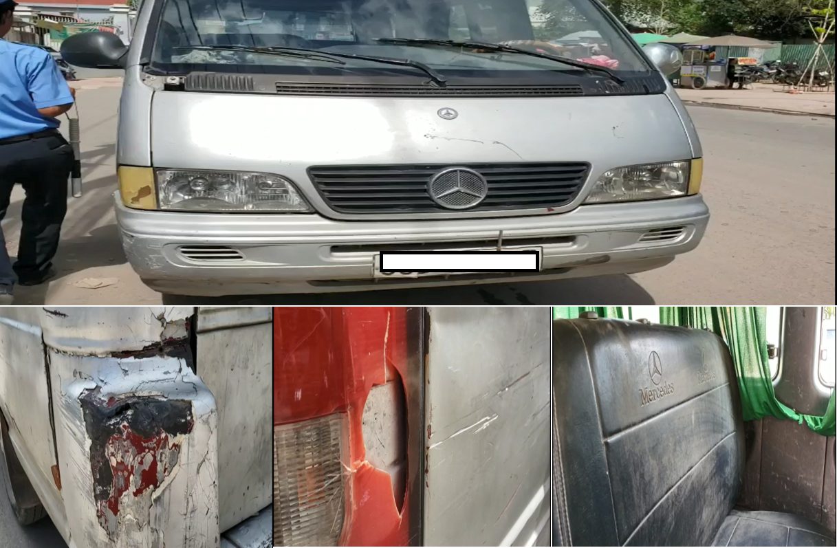 Hiện trạng những chiếc xe đang chở học sinh tại trường. Ảnh: PV