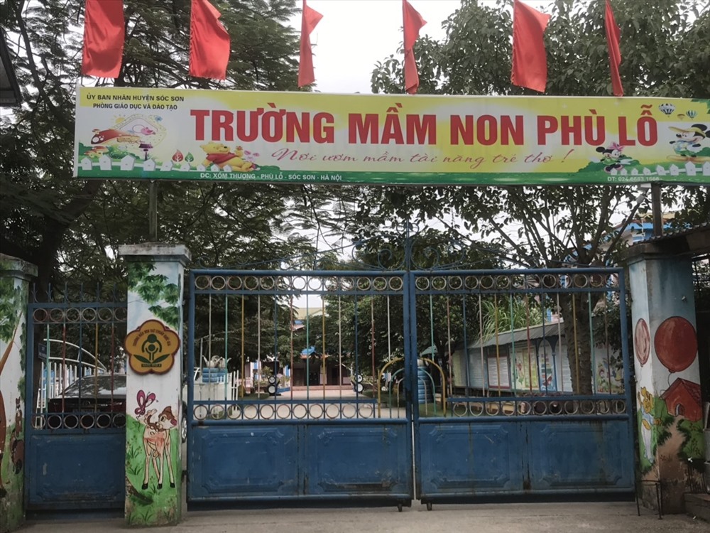 Trường mầm non Phù Lỗ (Sóc Sơn, Hà Nội), nơi xảy ra vụ học sinh mầm non tử vong do mắc kẹt ở cầu trượt.