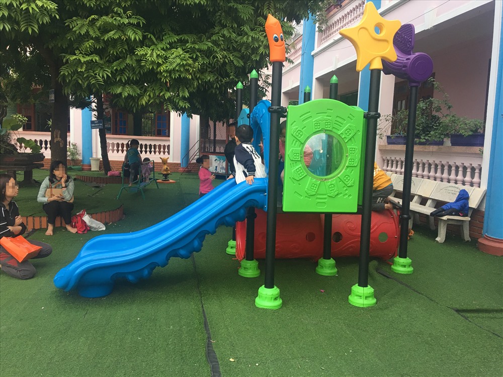 Chiếc cầu trượt nơi xảy ra tai nạn thương tâm. Ảnh: PV