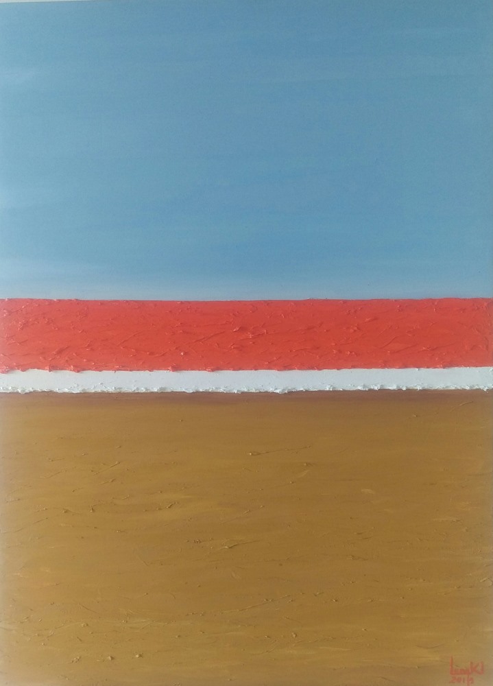 Họa sỹ Nguyễn Long-“Hoàng Hôn trên Biển“-Sơn Dầu-60x80cm-2019