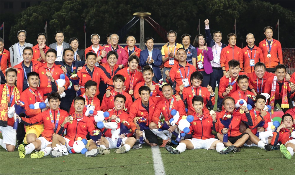 U22 Việt Nam giành tấm HCV lịch sử ở sân chơi SEA Games. Ảnh: D.P
