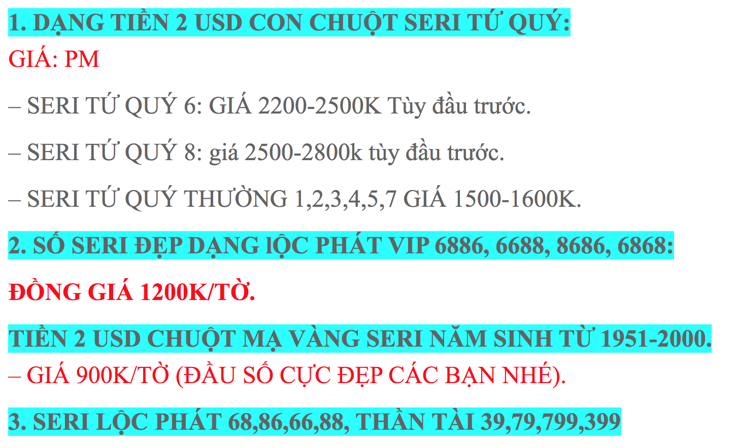 Quảng cáo giá tờ 2 đô hình chuột mạ vàng có seri đẹp trên một shop online. Ảnh chụp màn hình.