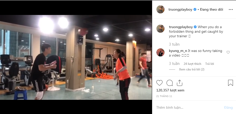 Xuân Trường tập luyện hồi phục tại Hàn Quốc. Ảnh: Chụp màn hình