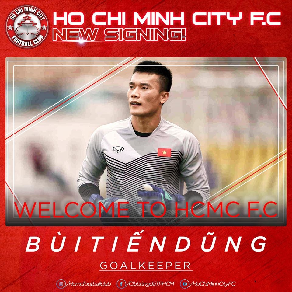 Fan Page chính thức của CLB TP.HCM xác nhận hợp đồng với thủ thành người Thanh Hóa. Ảnh: TP.HCM FC