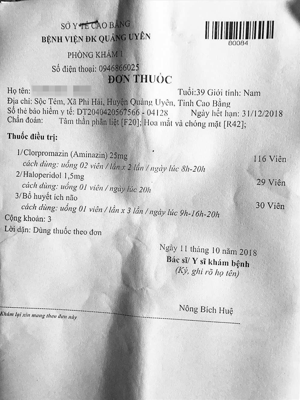 Các đơn thuốc giống nhau trên diện rộng, trong nhiều năm và hết sức đơn giản, được các chuyên gia cho rằng không thể chữa được tâm thần phân liệt.